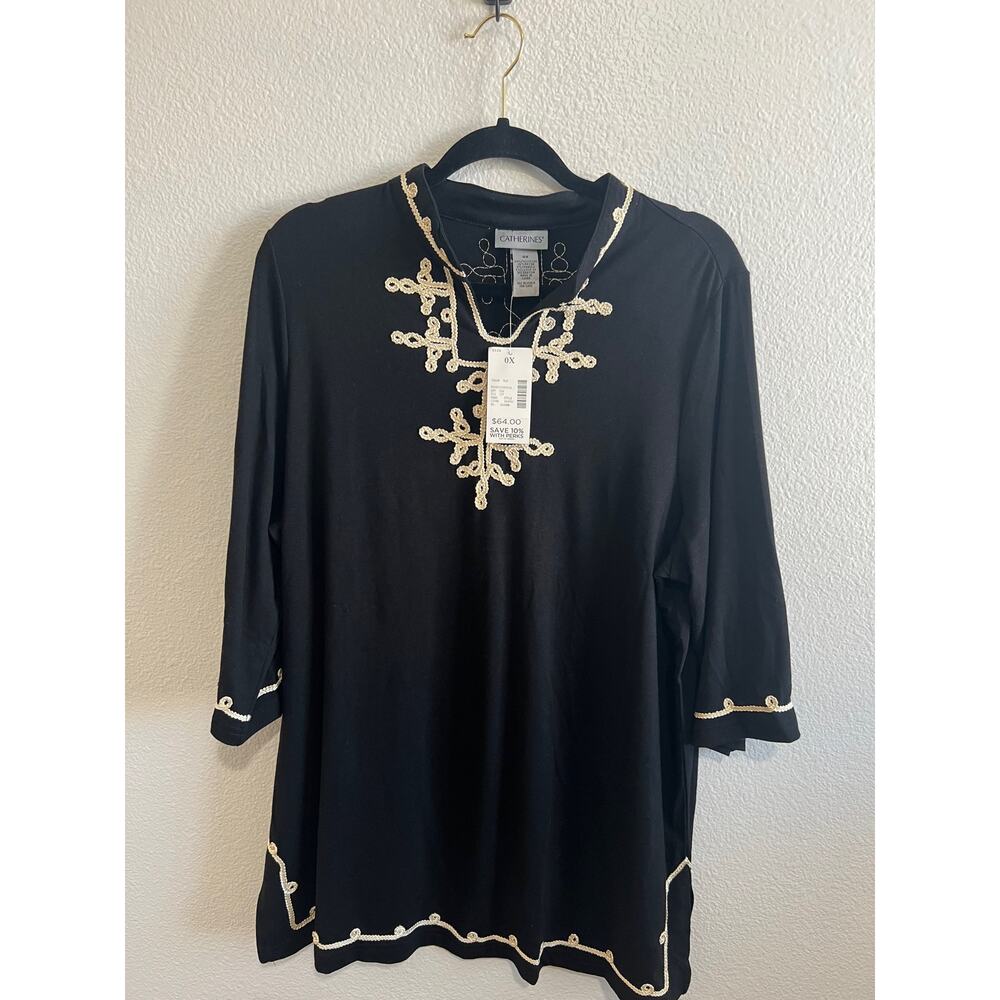 Catherines Tunic with braided design size 0X/L NWT